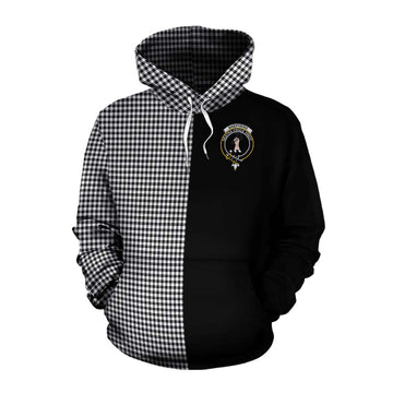 Shepherd Tartan Cotton Hoodie with Family Crest and Half Of Me Style