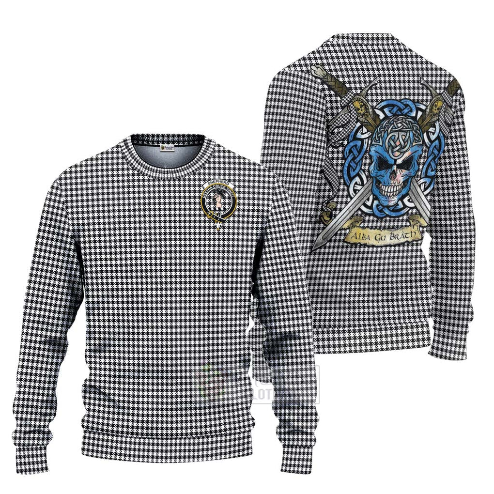 Shepherd Tartan Ugly Sweater with Family Crest Celtic Skull Style Unisex - Tartan Vibes Clothing