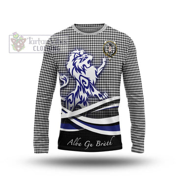 Shepherd Tartan Long Sleeve T-Shirt with Alba Gu Brath Regal Lion Emblem