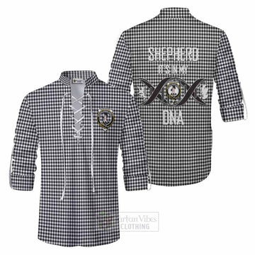 Shepherd Tartan Ghillie Kilt Shirt with Family Crest DNA In Me Style