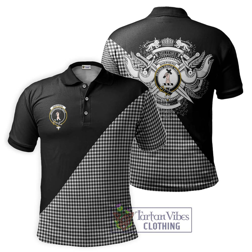 Shepherd Tartan Polo Shirt with Family Crest and Military Logo Style Kid - Tartanvibesclothing Shop