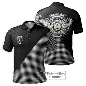 Shepherd Tartan Polo Shirt with Family Crest and Military Logo Style