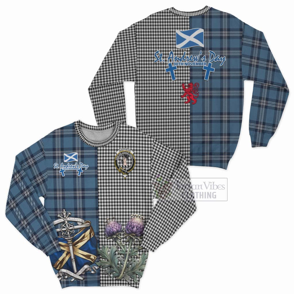 Tartan Vibes Clothing Shepherd Tartan Sweatshirt Happy St. Andrew's Day Half Tartan Style