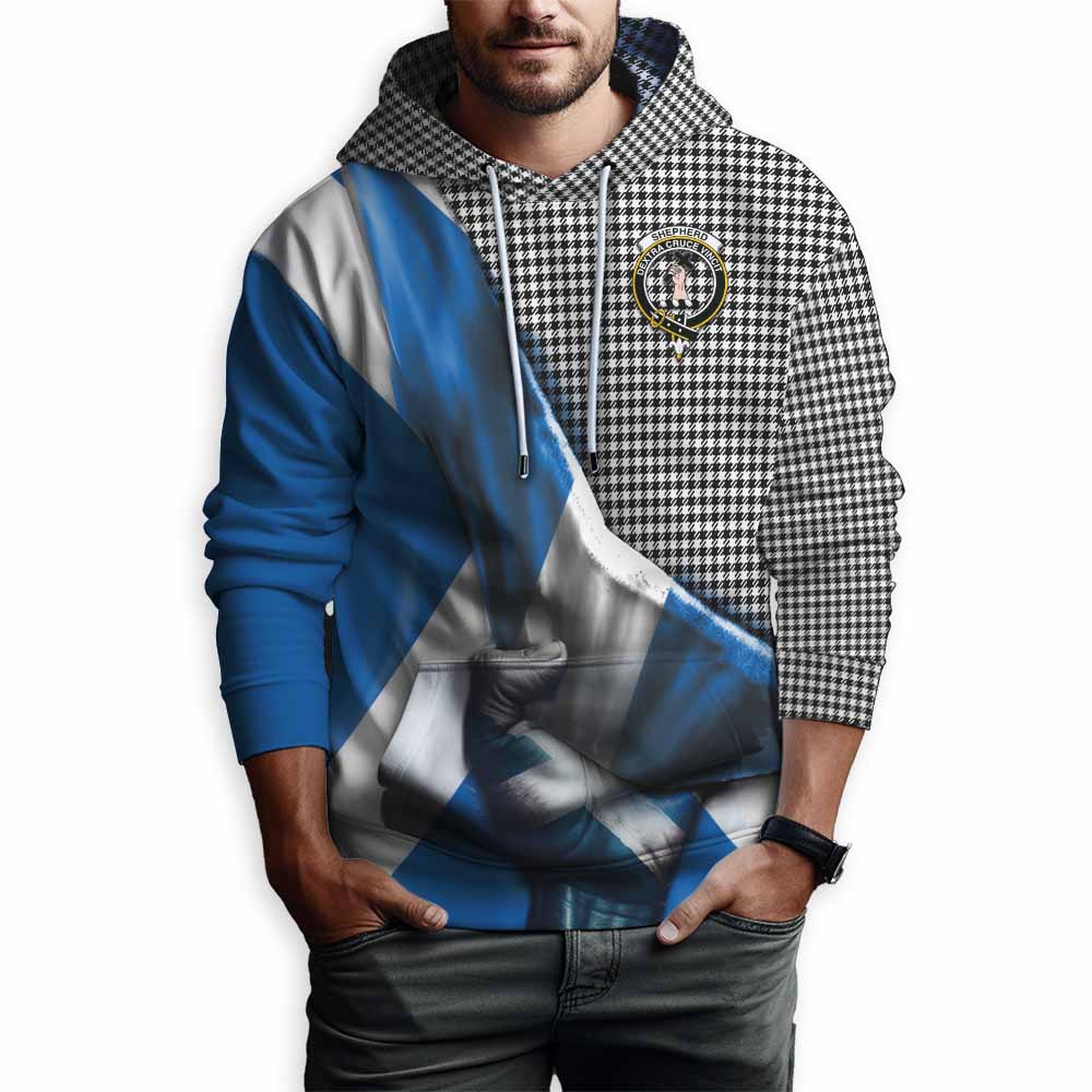 Shepherd Tartan Hoodie with Family Crest Scotland Patriotic Style Pullover Hoodie - Tartan Vibes Clothing