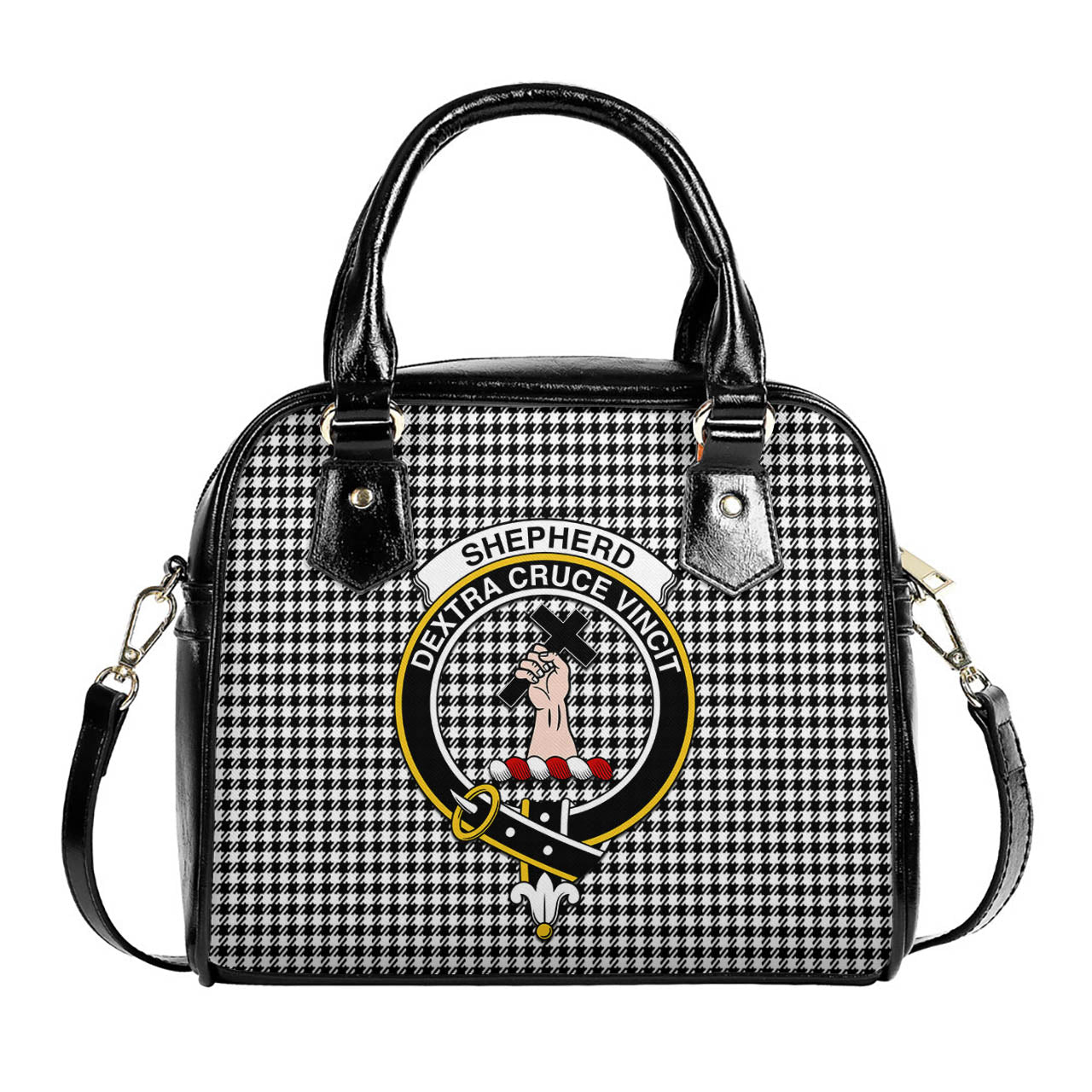 Shepherd Tartan Shoulder Handbags with Family Crest One Size 6*25*22 cm - Tartanvibesclothing