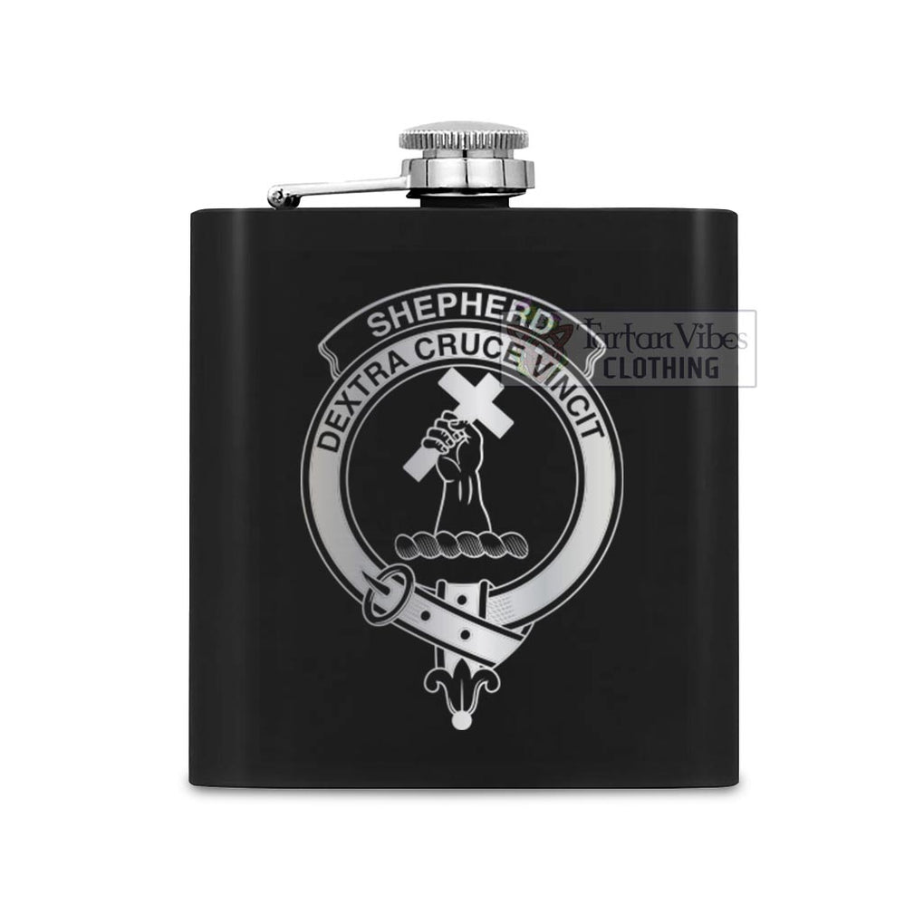 Shepherd Crest Hip Flask Set 7oz Black Stainless Steel with A Gift Box One Size 7oz - 2D-tartanvibesclothing