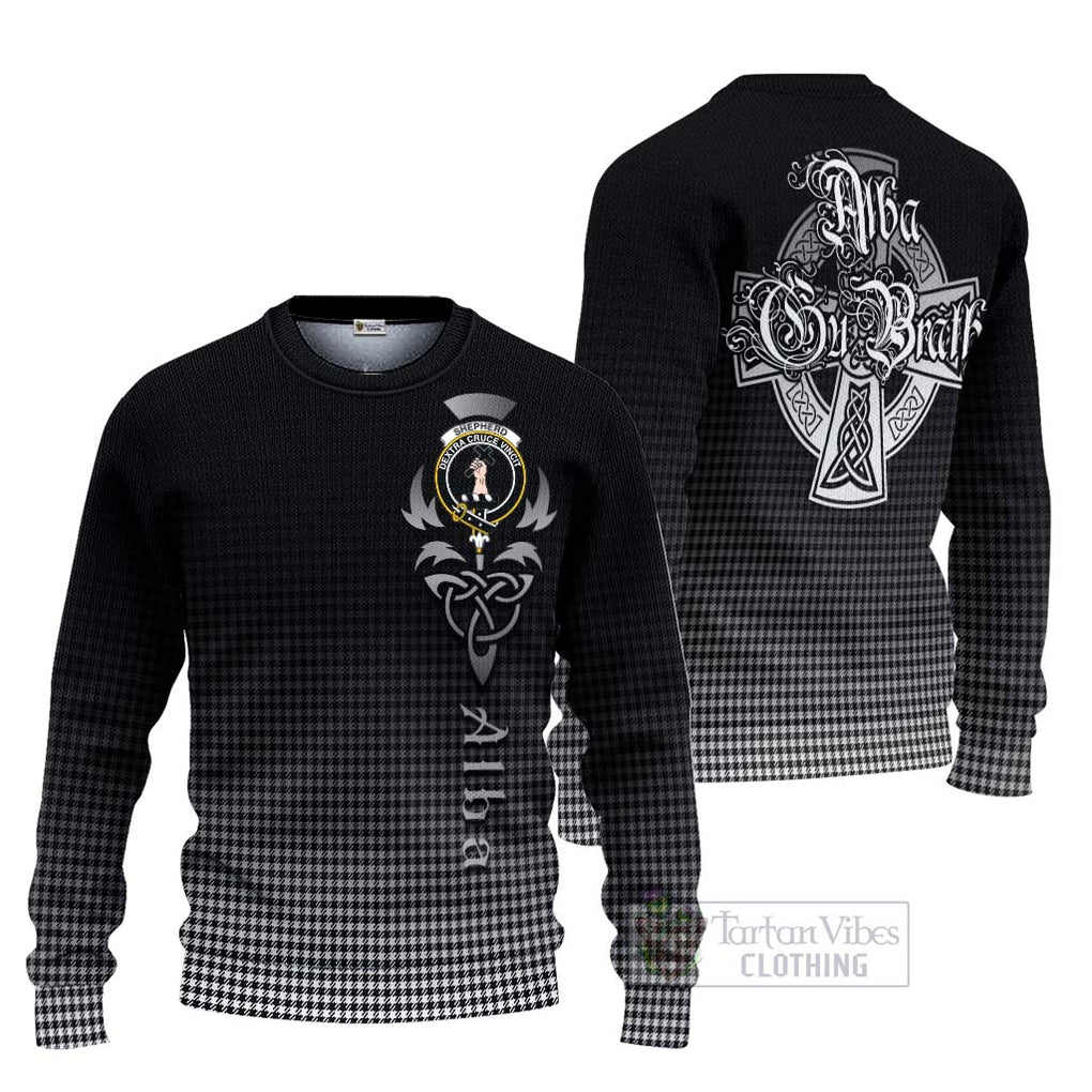Shepherd Tartan Ugly Sweater Featuring Alba Gu Brath Family Crest Celtic Inspired Unisex - Tartan Vibes Clothing