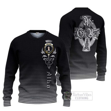 Shepherd Tartan Knitted Sweater Featuring Alba Gu Brath Family Crest Celtic Inspired