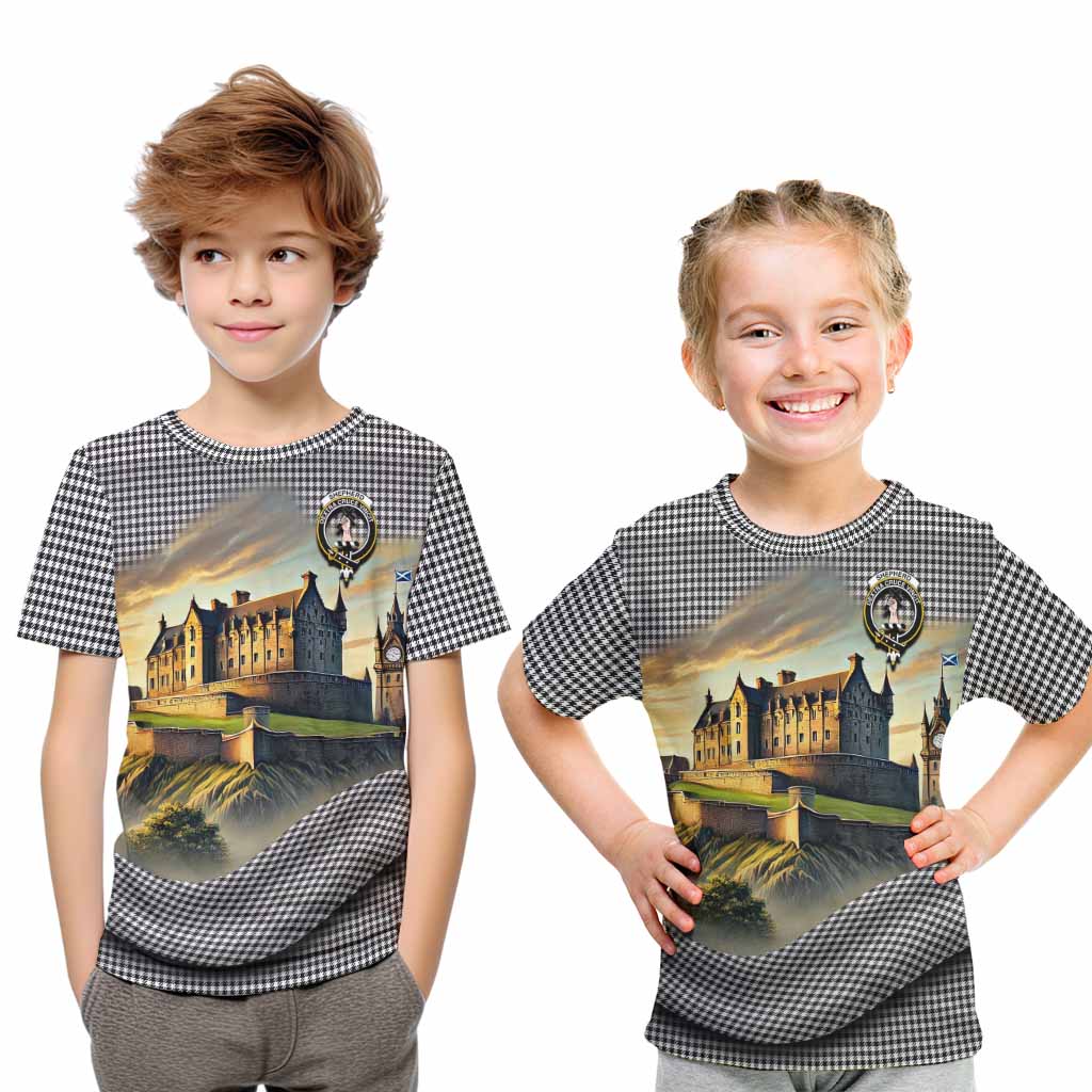 Shepherd Tartan Family Crest Kid T-Shirt with Scottish Ancient Castle Style Youth XL Size14 - Tartan Vibes Clothing