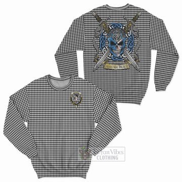 Shepherd Tartan Sweatshirt with Family Crest Celtic Skull Style