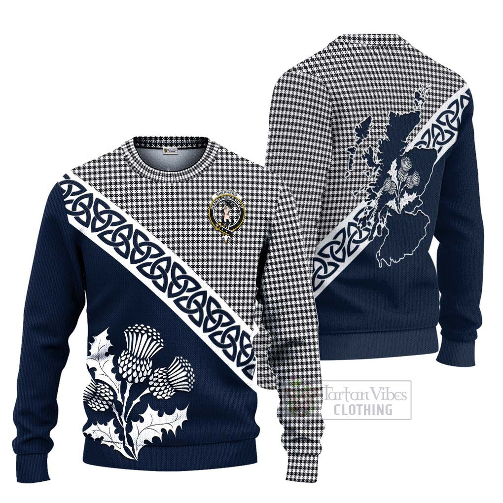 Shepherd Tartan Ugly Sweater Featuring Thistle and Scotland Map Unisex - Tartan Vibes Clothing