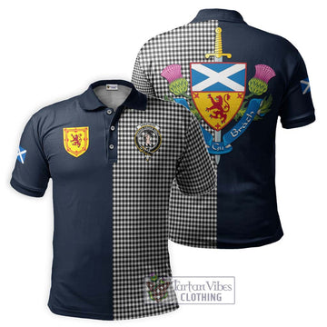 Shepherd Tartan Polo Shirt Alba with Scottish Lion Royal Arm Half Style