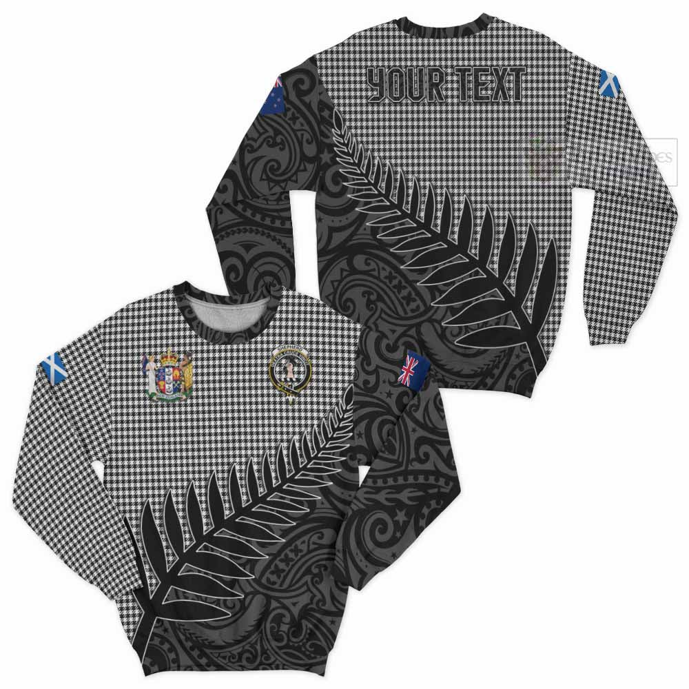 Tartan Vibes Clothing Shepherd Crest Tartan Sweatshirt with New Zealand Silver Fern Half Style