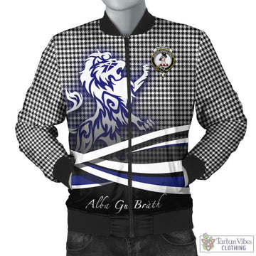 Shepherd Tartan Bomber Jacket with Alba Gu Brath Regal Lion Emblem