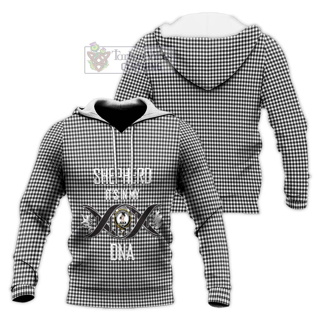 Shepherd Tartan Knitted Hoodie with Family Crest DNA In Me Style Unisex Knitted Pullover Hoodie - Tartanvibesclothing Shop