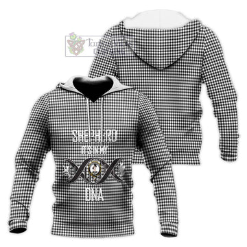 Shepherd Tartan Knitted Hoodie with Family Crest DNA In Me Style