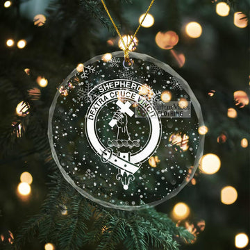 Shepherd Clan Crest Christmas Glass Ornament