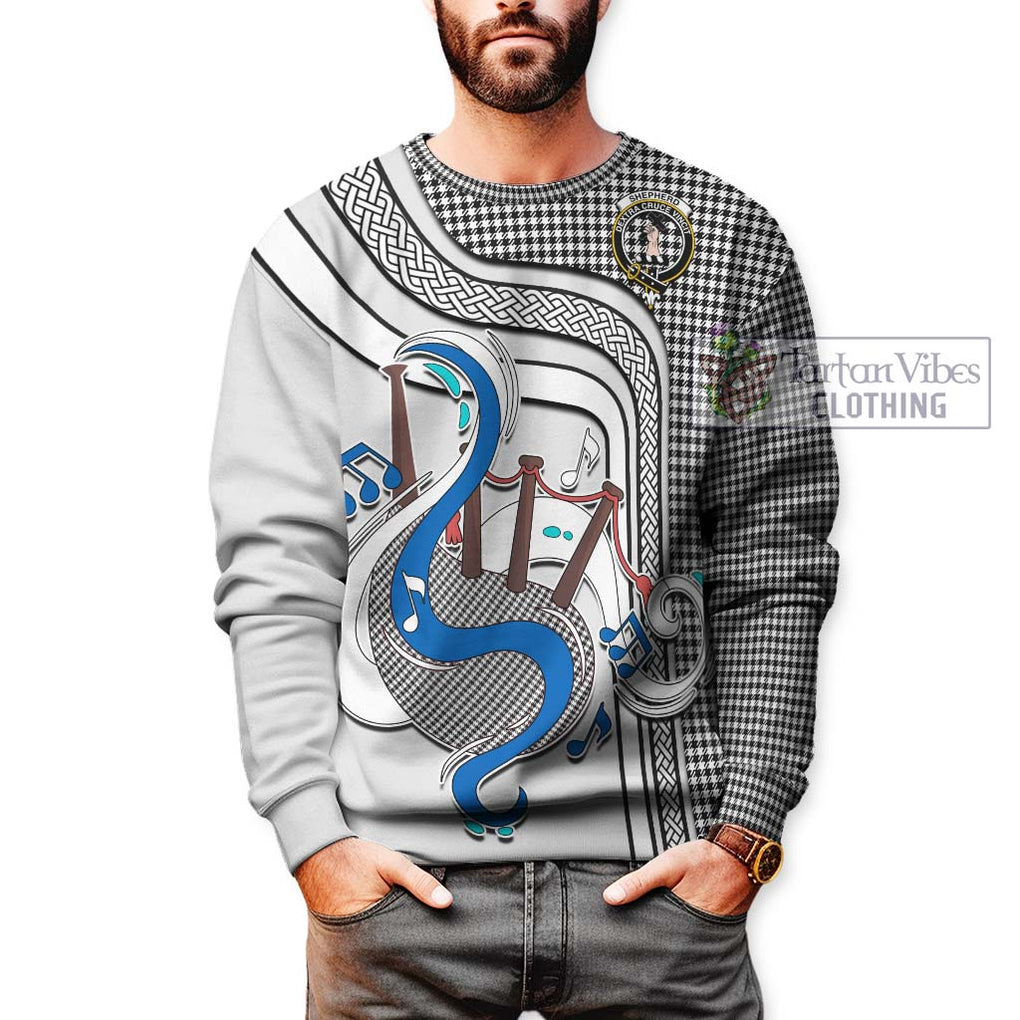 Tartan Vibes Clothing Shepherd Tartan Sweatshirt with Epic Bagpipe Style