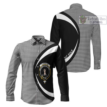 Shepherd Tartan Long Sleeve Button Up with Family Crest Circle Style