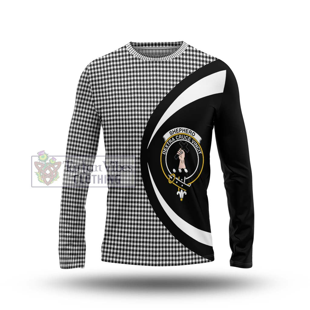 Shepherd Tartan Long Sleeve T-Shirt with Family Crest Circle Style Unisex - Tartan Vibes Clothing