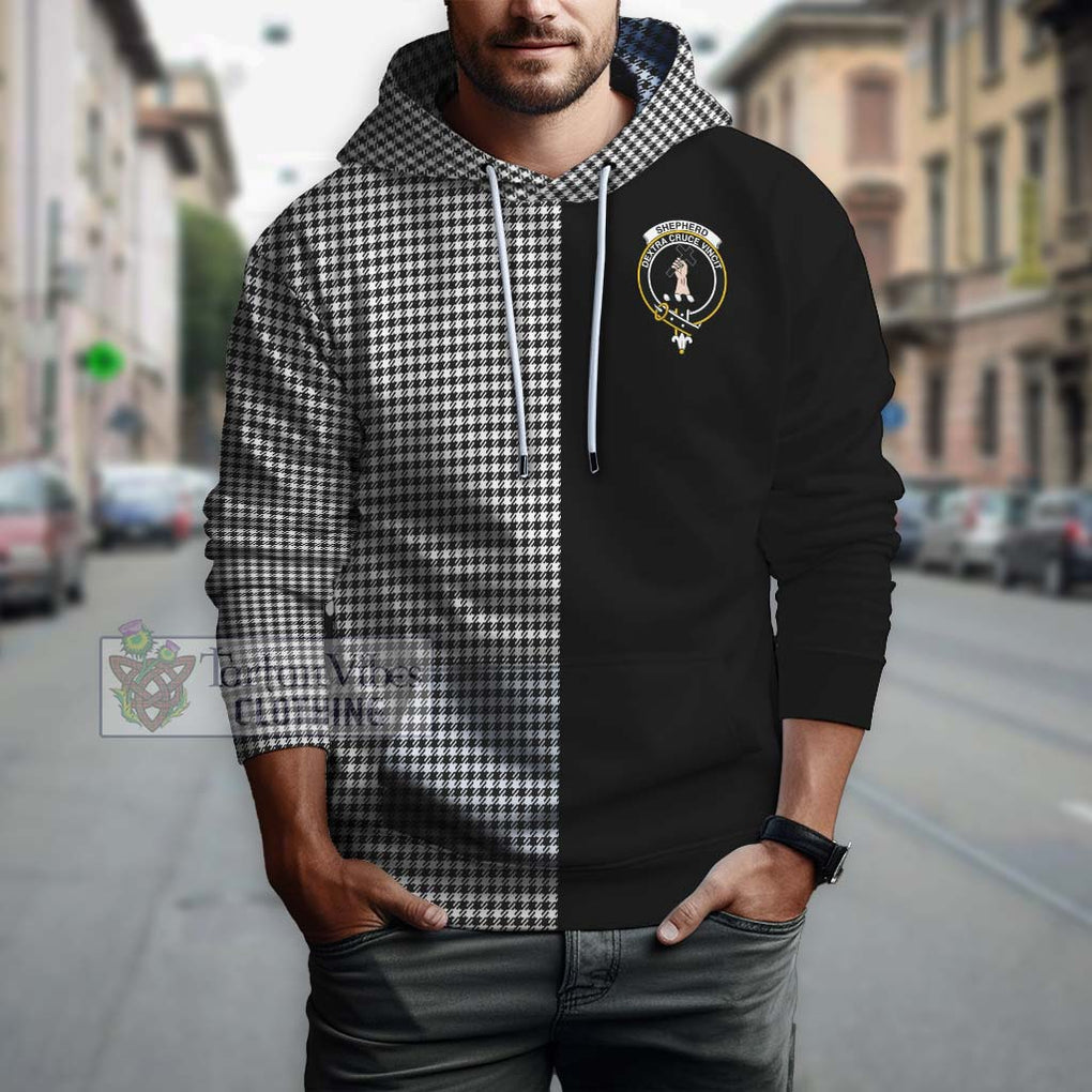 Shepherd Tartan Hoodie with Family Crest and Half Of Me Style Zip Hoodie - Tartanvibesclothing Shop