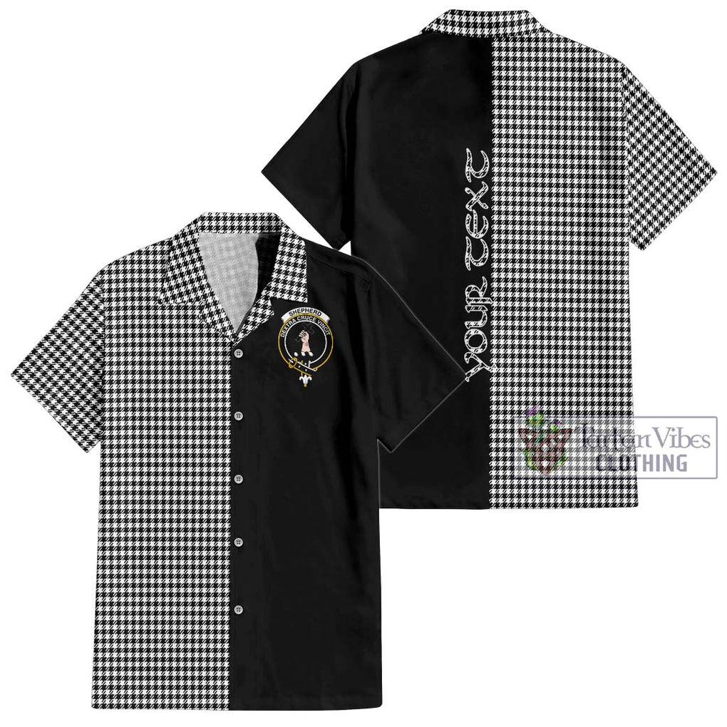 Shepherd Tartan Short Sleeve Button Shirt with Family Crest and Half Of Me Style Kid - Tartanvibesclothing Shop