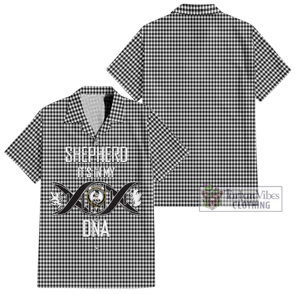 Shepherd Tartan Short Sleeve Button Shirt with Family Crest DNA In Me Style Kid - Tartanvibesclothing Shop