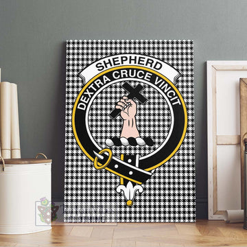 Shepherd Tartan Canvas Print Wall Art with Family Crest