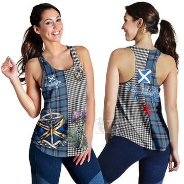 Shepherd Tartan Women's Racerback Tanks Happy St. Andrew's Day Half Tartan Style