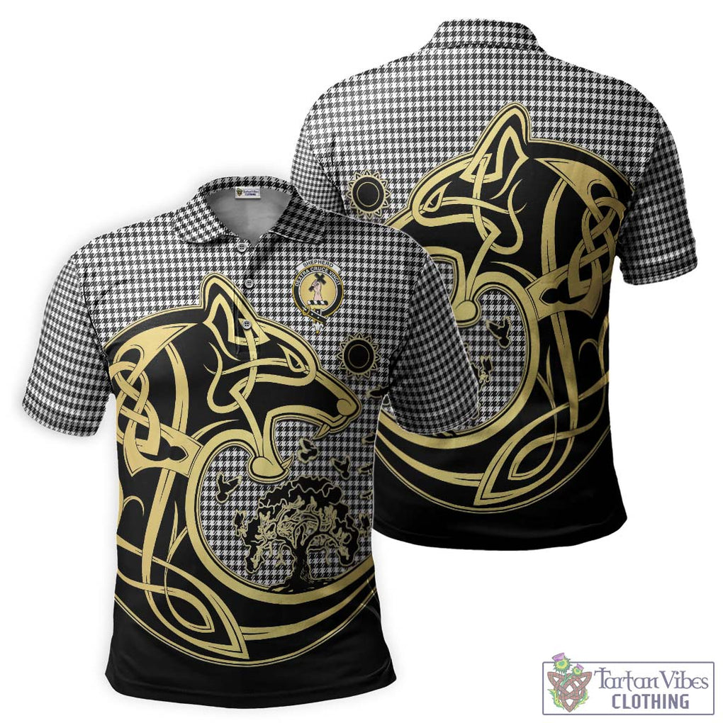 Shepherd Tartan Polo Shirt with Family Crest Celtic Wolf Style Kid - Tartanvibesclothing Shop