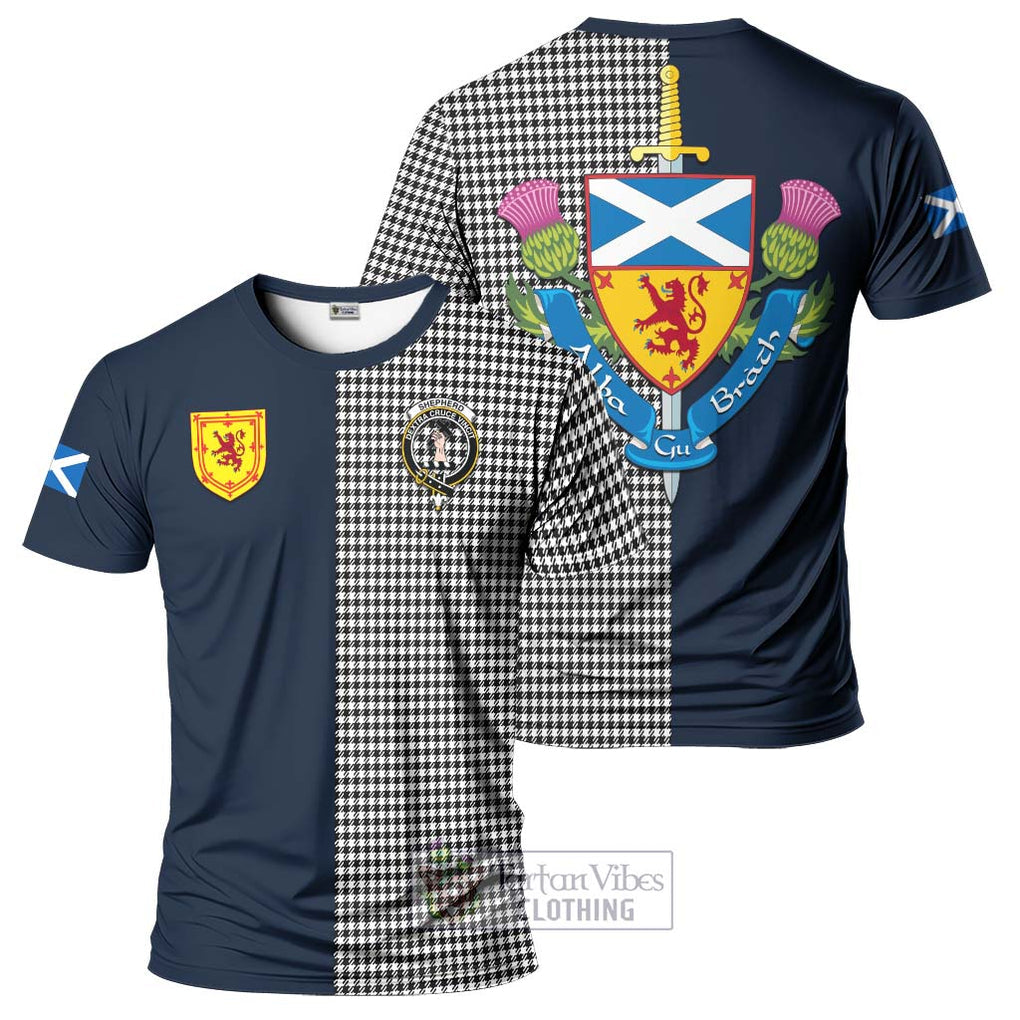 Tartan Vibes Clothing Shepherd Tartan T-Shirt Alba with Scottish Lion Royal Arm Half Style