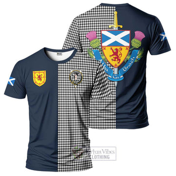 Shepherd Tartan T-Shirt Alba with Scottish Lion Royal Arm Half Style