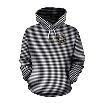 Shepherd Tartan Cotton Hoodie with Family Crest Celtic Skull Style