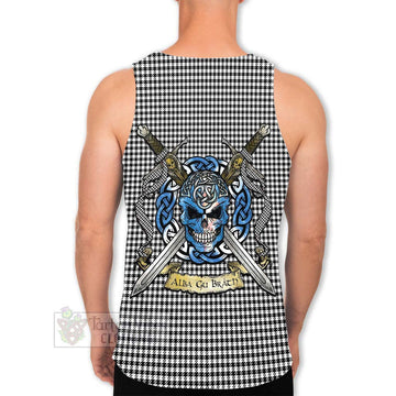 Shepherd Tartan Men's Tank Top with Family Crest Celtic Skull Style