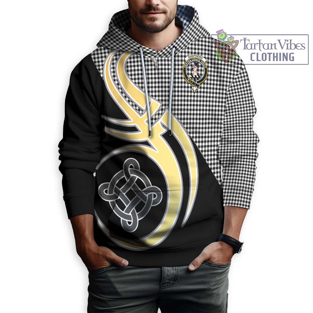 Shepherd Tartan Hoodie with Family Crest and Celtic Symbol Style Zip Hoodie - Tartan Vibes Clothing