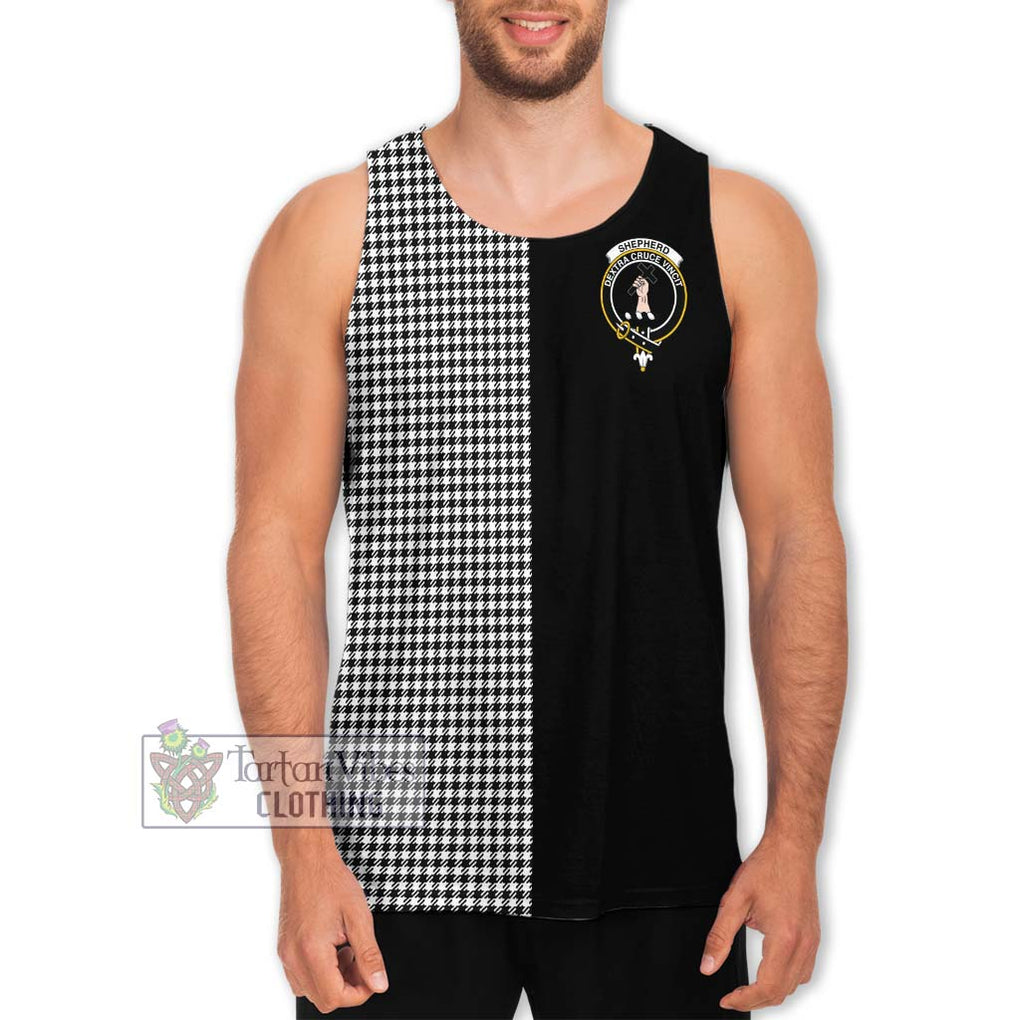 Shepherd Tartan Men's Tank Top with Family Crest and Half Of Me Style Men - Tartanvibesclothing Shop