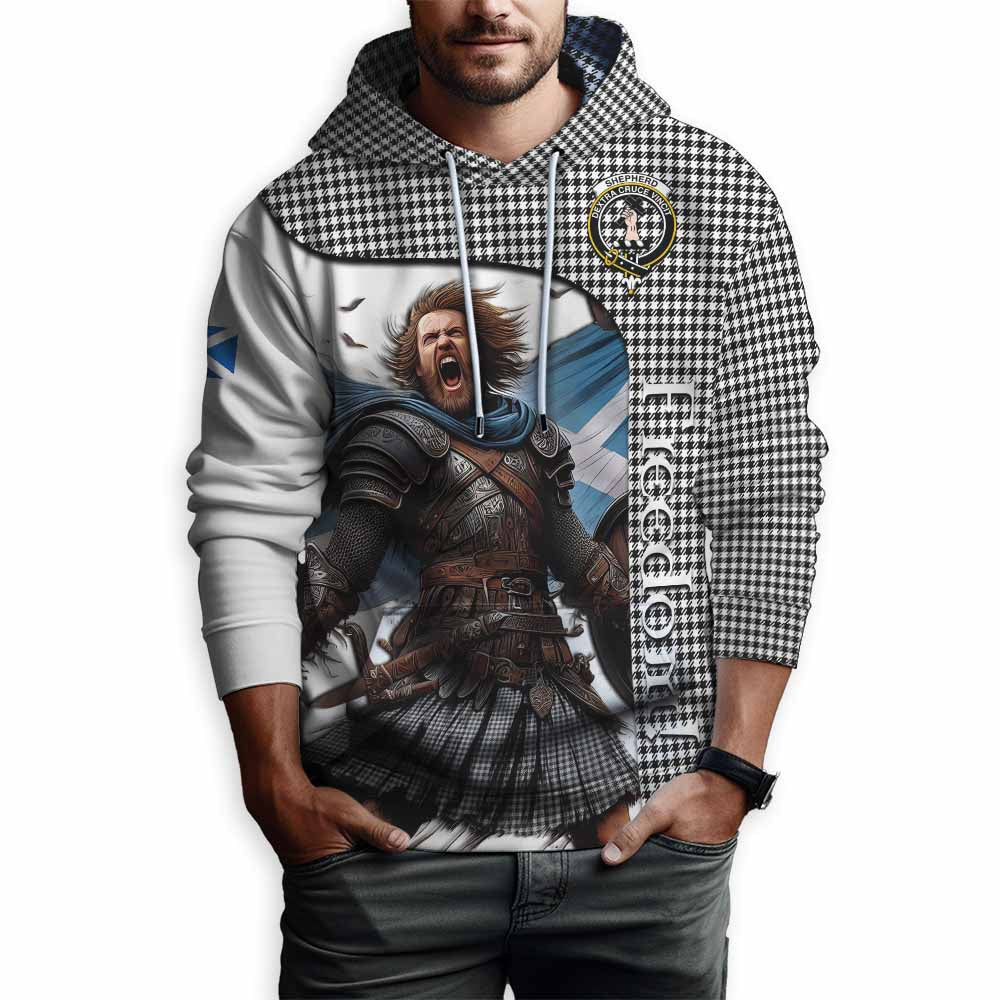 Tartan Vibes Clothing Shepherd Crest Tartan Hoodie Inspired by the Freedom of Scottish Warrior