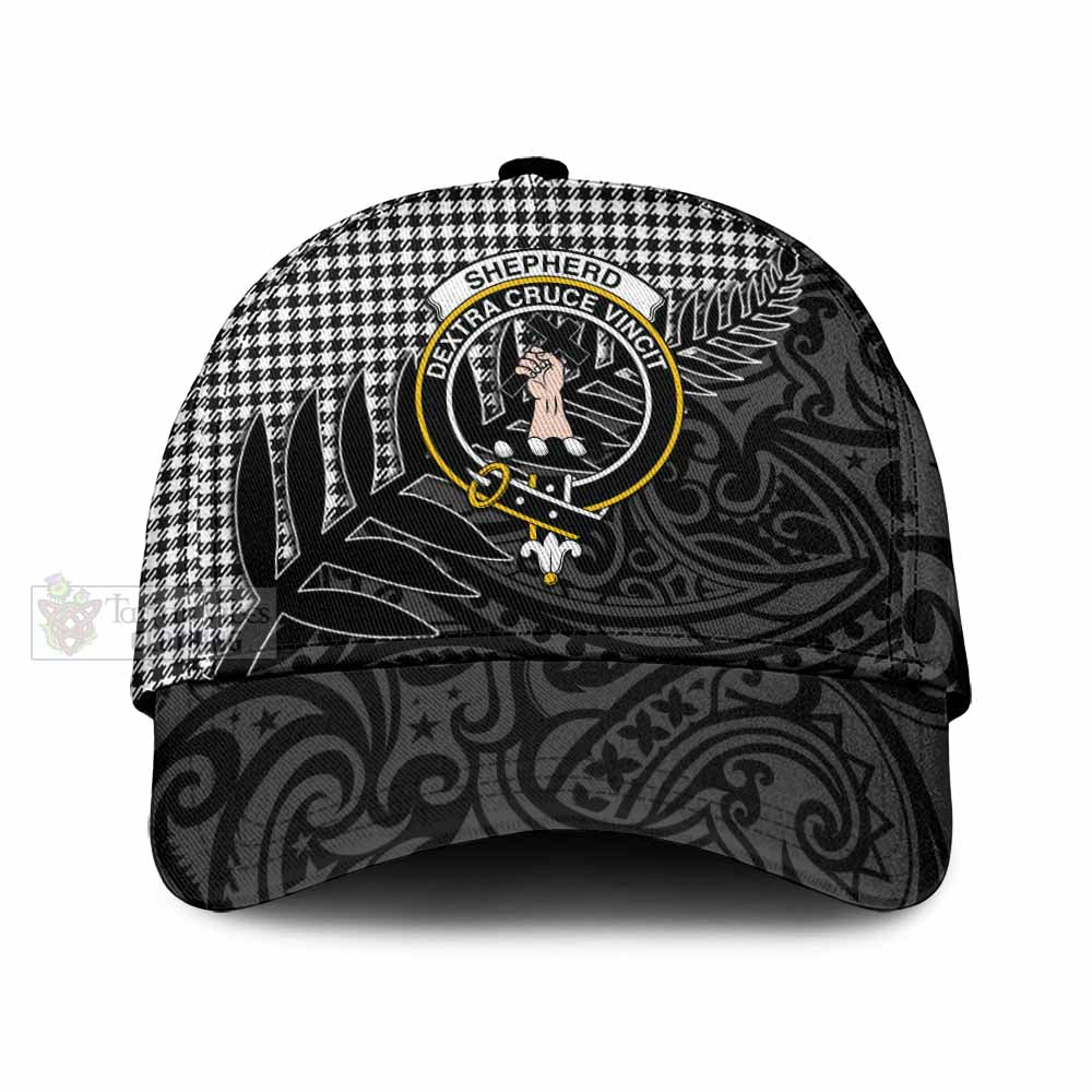 Tartan Vibes Clothing Shepherd Tartan Classic Cap with New Zealand Silver Fern Half Style