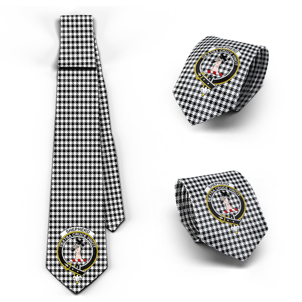 Shepherd Tartan Classic Necktie with Family Crest Necktie One Size - Tartan Vibes Clothing