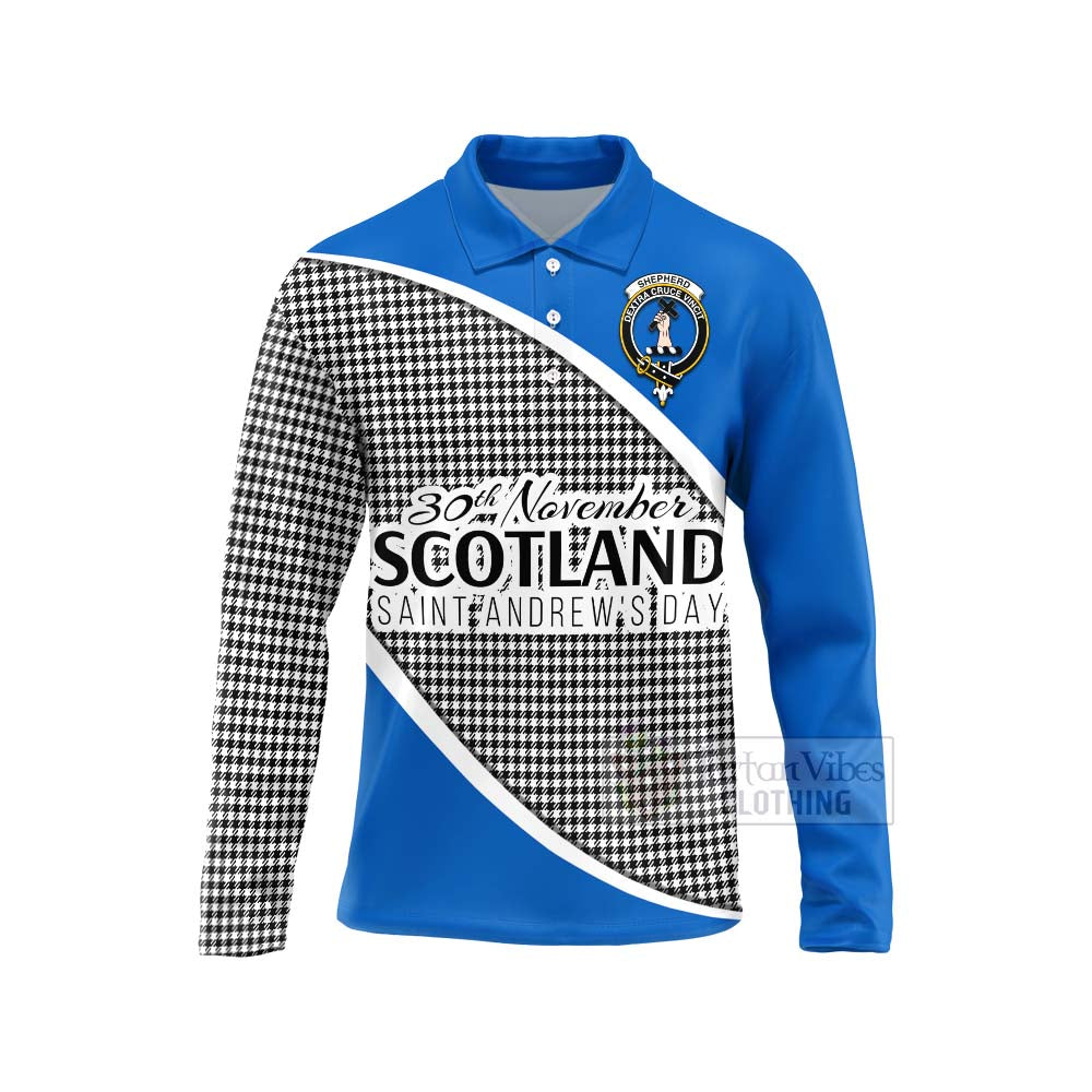 Tartan Vibes Clothing Shepherd Family Crest Tartan Long Sleeve Polo Shirt Celebrate Saint Andrew's Day in Style