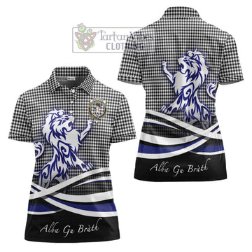 Shepherd Tartan Women's Polo Shirt with Alba Gu Brath Regal Lion Emblem