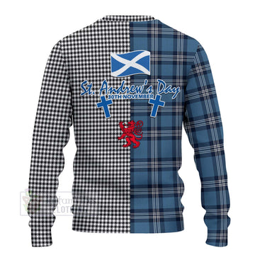 Shepherd Tartan Knitted Sweater Happy St. Andrew's Day Half Tartan Style