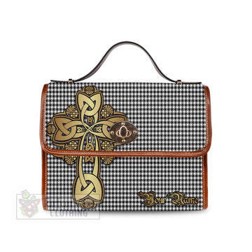 Shepherd Tartan Waterproof Canvas Bag Golden Thistle Celtic Cross Style