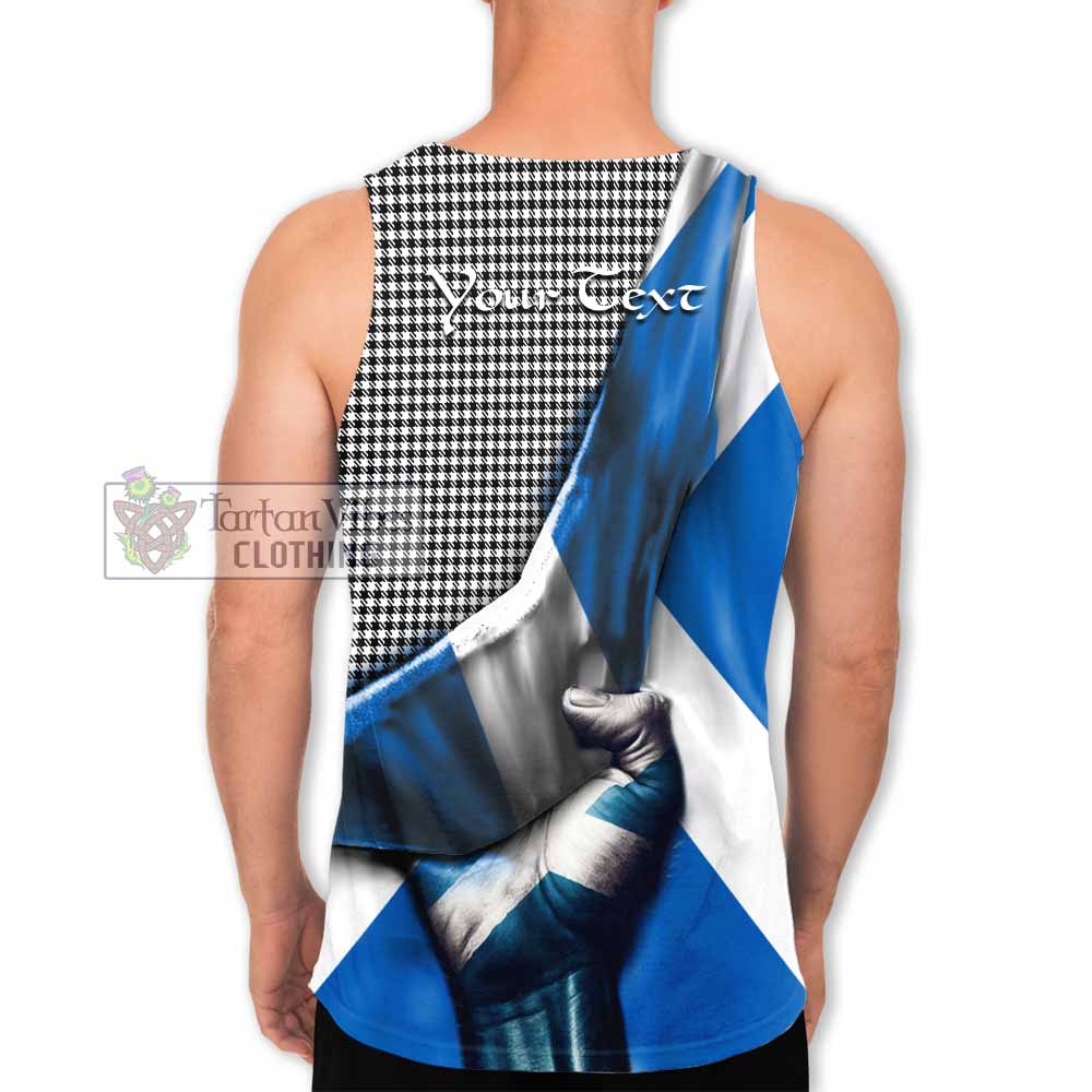 Tartan Vibes Clothing Shepherd Tartan Men's Tank Top with Family Crest Scotland Patriotic Style