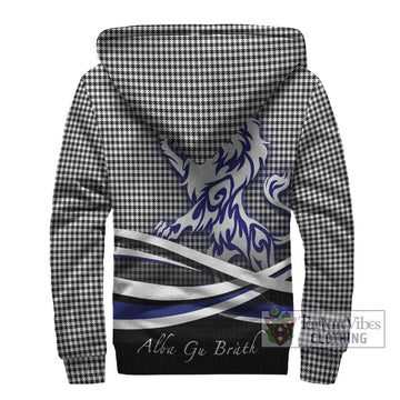 Shepherd Tartan Sherpa Hoodie with Alba Gu Brath Regal Lion Emblem