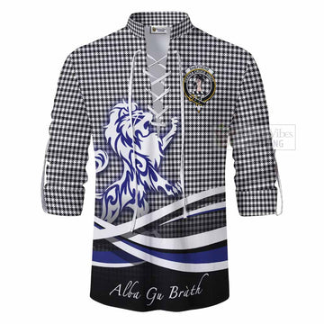 Shepherd Tartan Ghillie Kilt Shirt with Alba Gu Brath Regal Lion Emblem