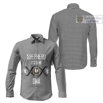 Shepherd Tartan Long Sleeve Button Shirt with Family Crest DNA In Me Style