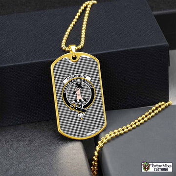 Shepherd Tartan Dog Tag Necklace with Family Crest