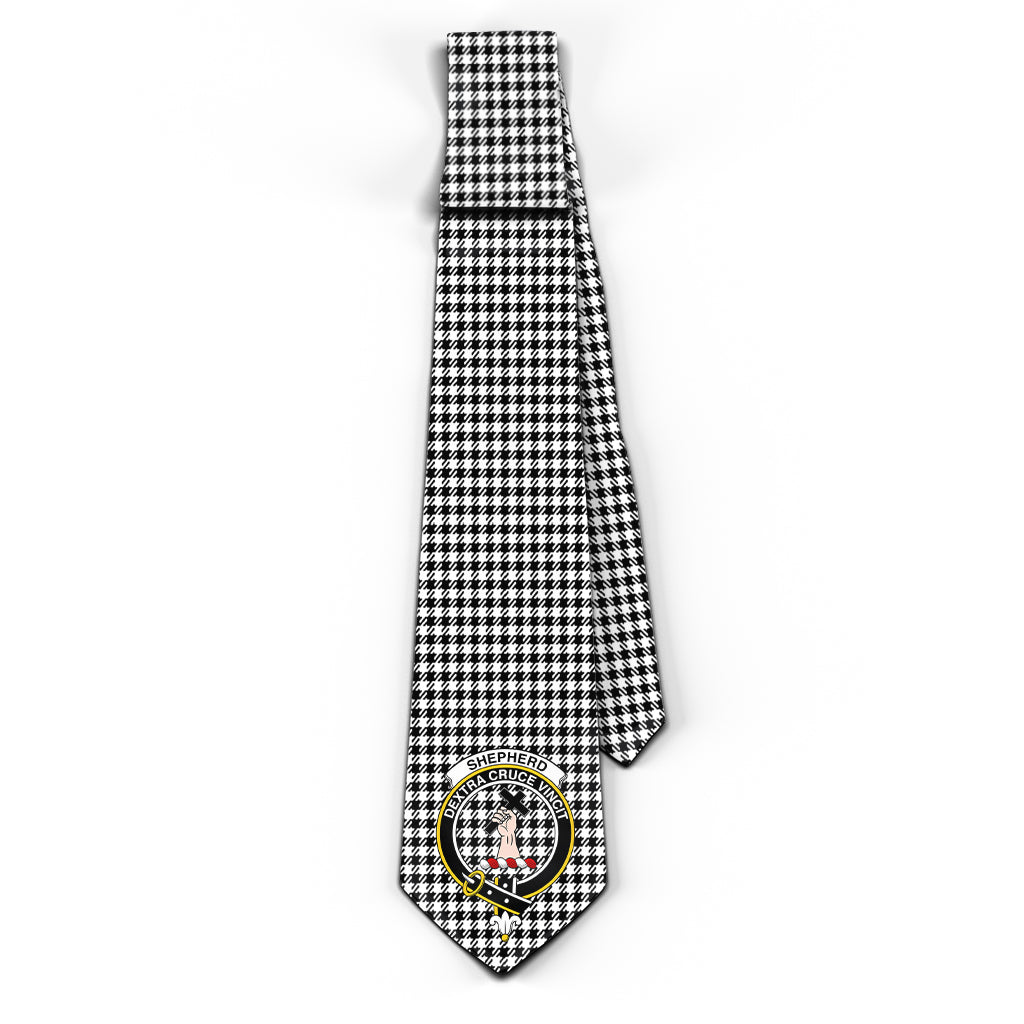 Shepherd Tartan Classic Necktie with Family Crest - Tartan Vibes Clothing