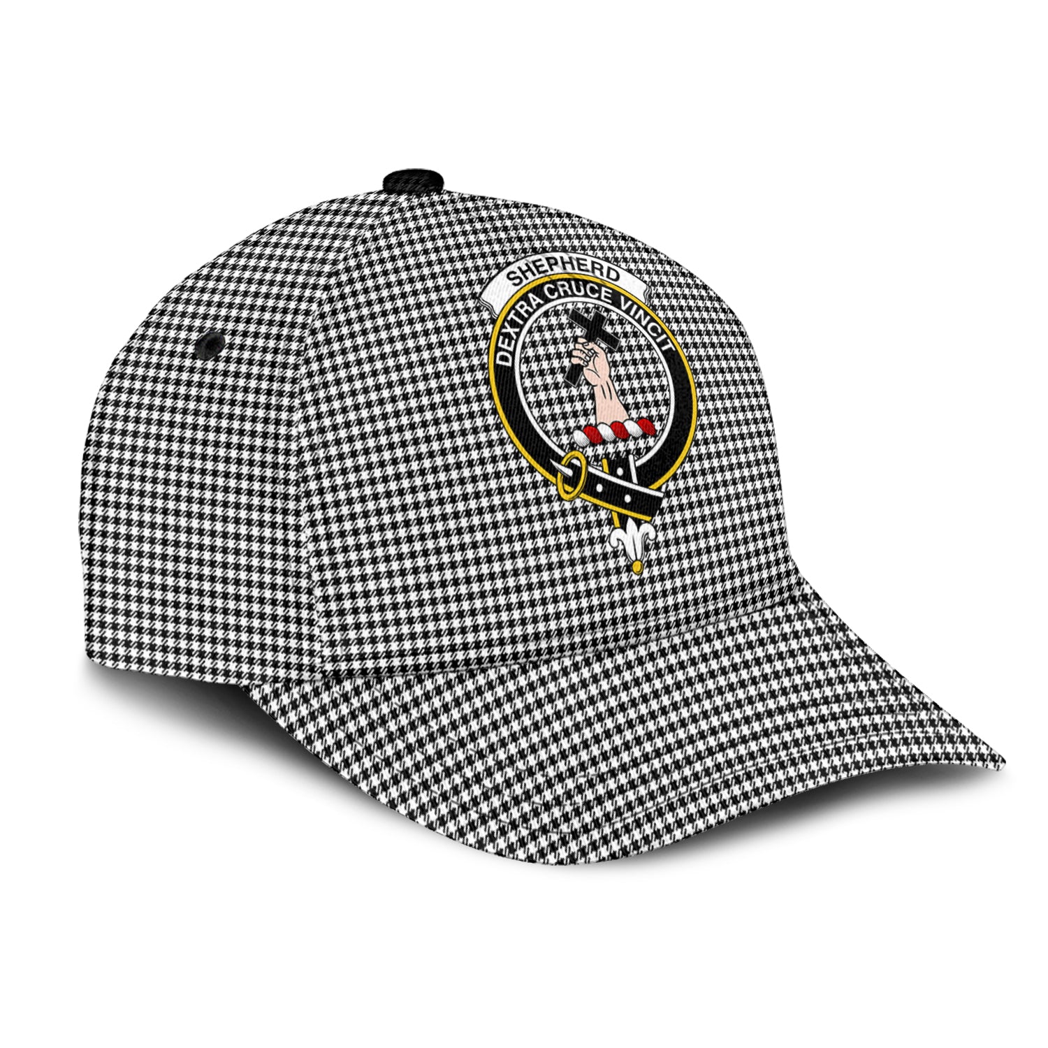 Shepherd Tartan Classic Cap with Family Crest - Tartan Vibes Clothing